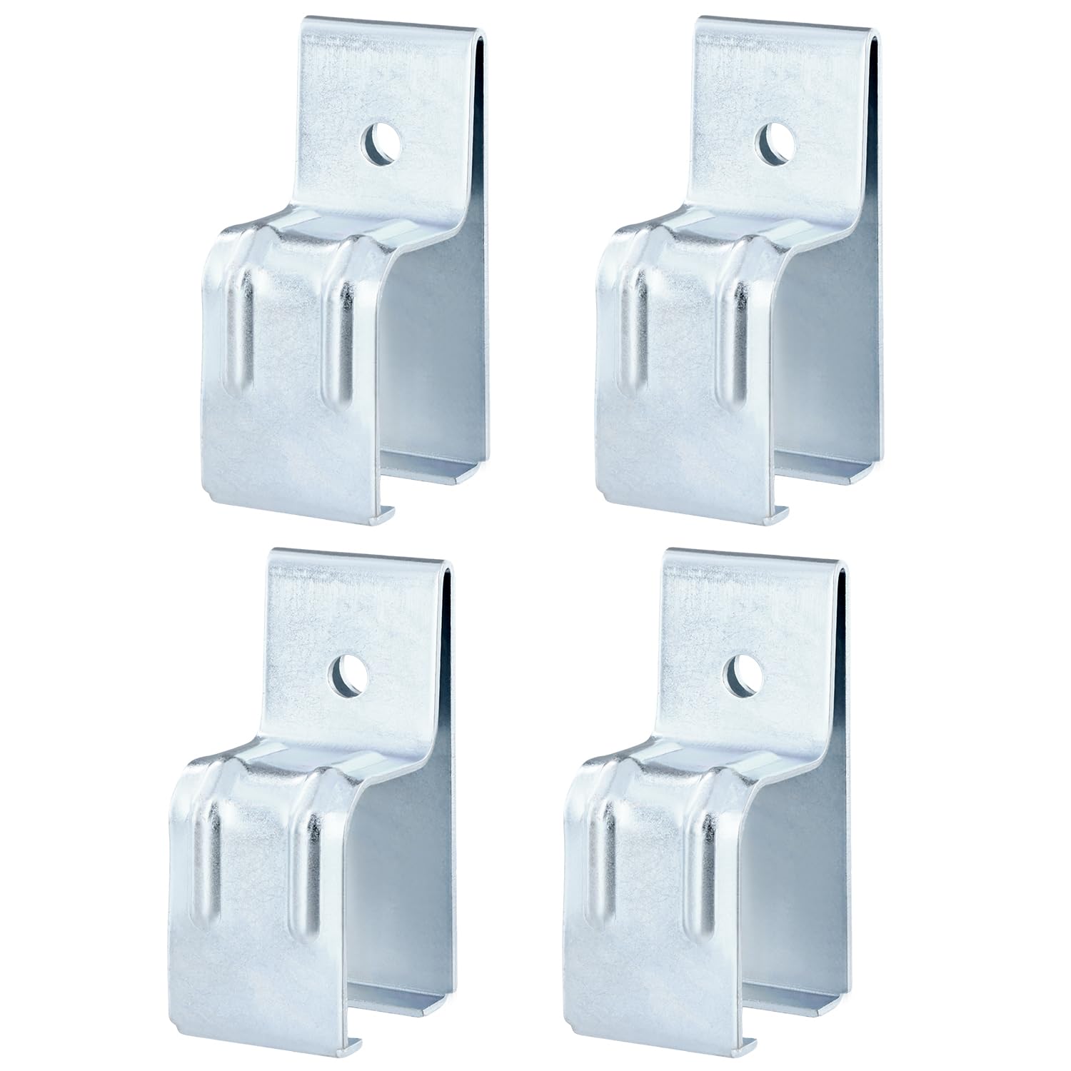 QWORK Heavy Duty Box Rail Hanger Bracket for Barn Doors - 4 Pack Galvanized Steel Hardware, Compatible with 1 3/4" W x 2 3/8" H Strut