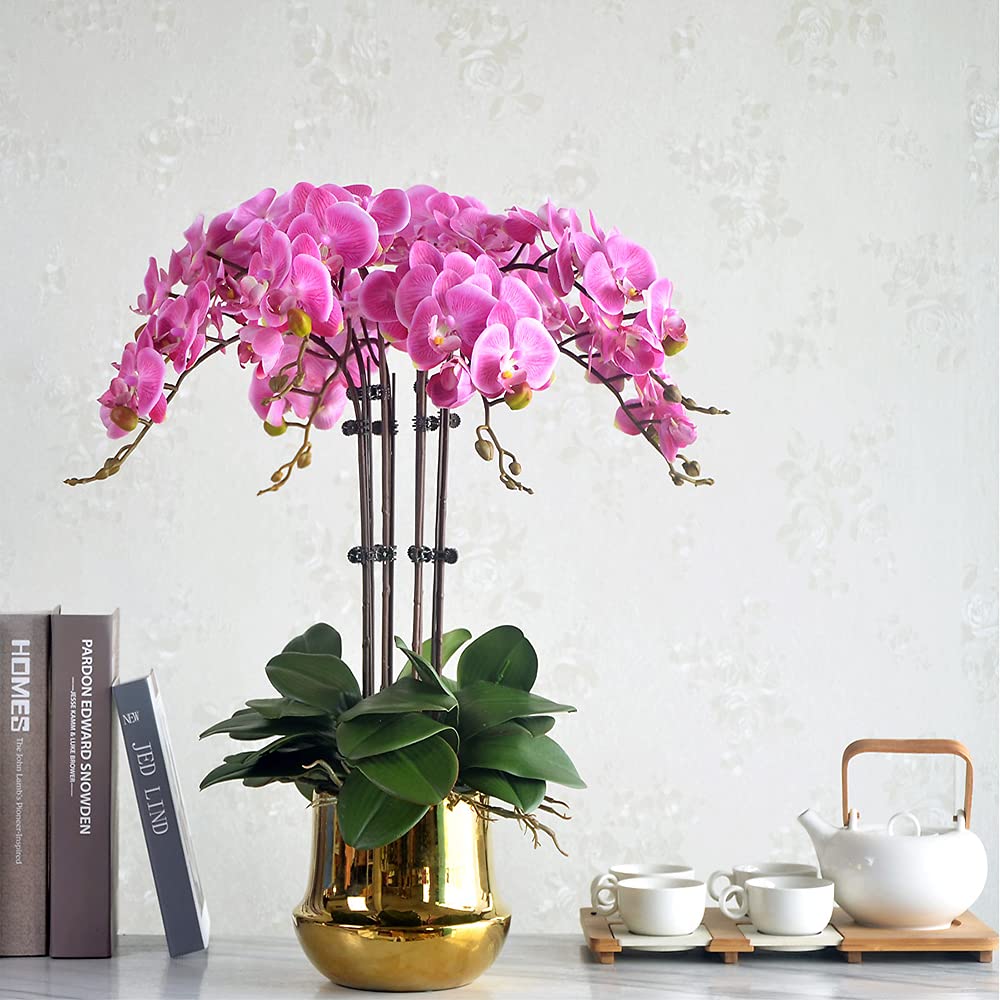 Rośliny doniczkowe Phalaenopsis, realistyczny efekt dotykowy, symulacja kwiatów pasujące wazy ceramiczne, odpowiednie na meble weselne, biurka, dekoracje domowe, A4
