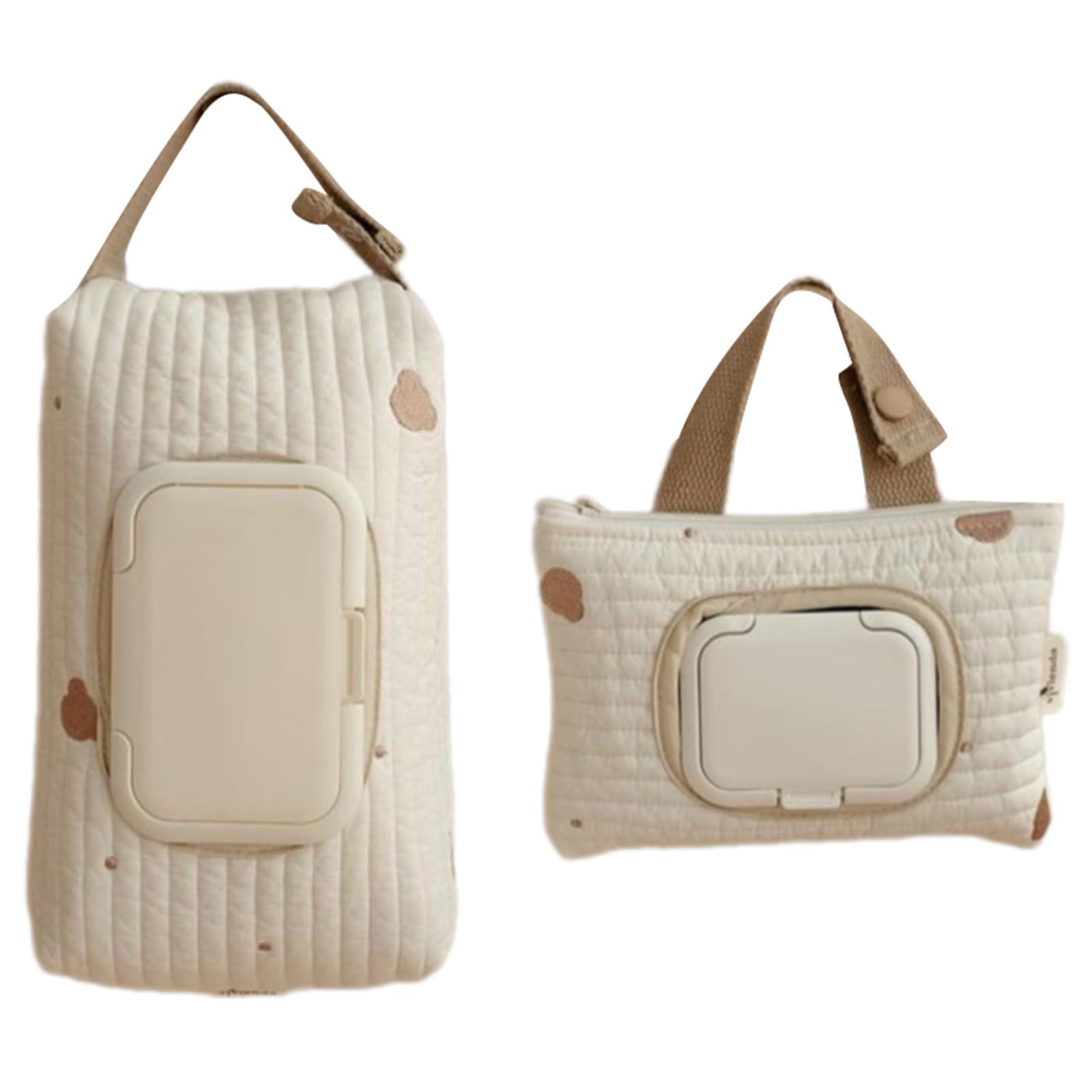 ZHOUYQXLX Embroidered bear Stroller Wet Wipe Pouches Portable Baby Wipe Holder Embroidery Baby Wipes Storage Bag for Travel