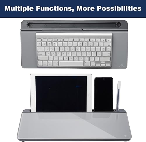 Vista 44 de TSJ OFFICE - Pizarra blanca para escritorio que se borra en seco para oficina, hogar y estudiantes, soporte para teclado de computadora, Base