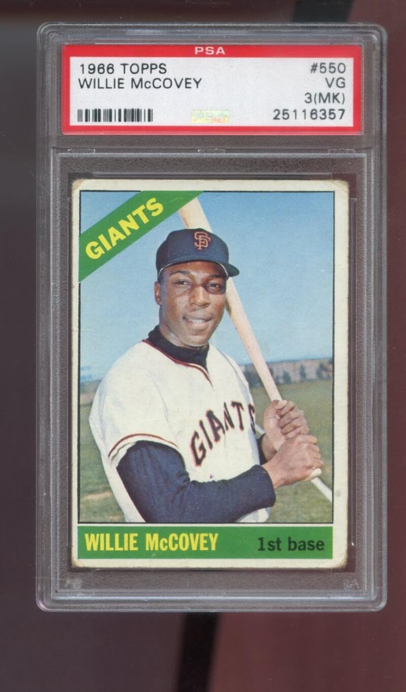 1966 Topps #550 Willie McCovey PSA 3 (MK) Graded Baseball Card MLB San Francisco Giants HIGH NUMBER SHORT PRINT