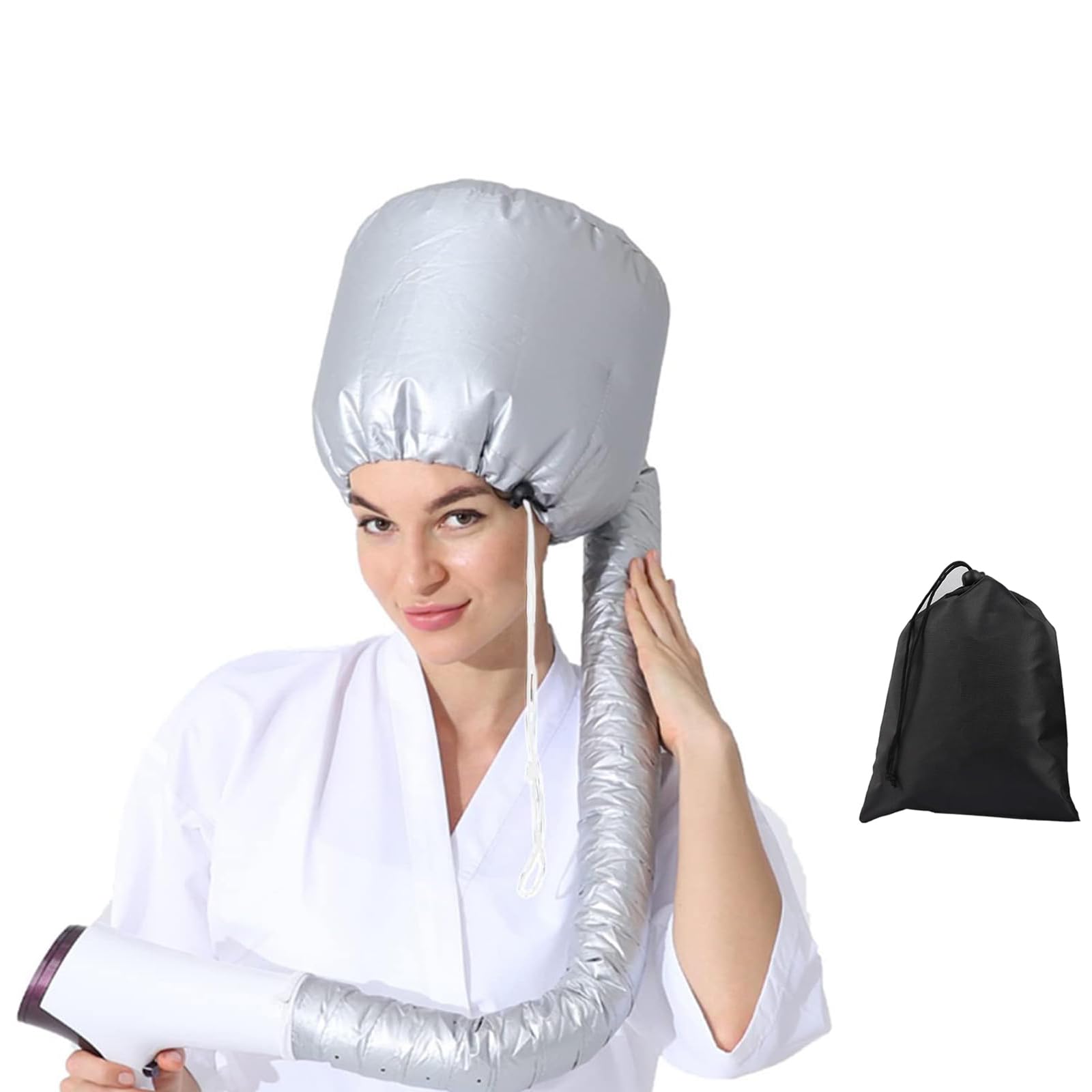 2 Pcs Bonnet for Curly Hair, Hair Drying Bonnet with Storage Bag, Hair Dryer Cap for Let Hair Dry Quickly, Styling, Travel