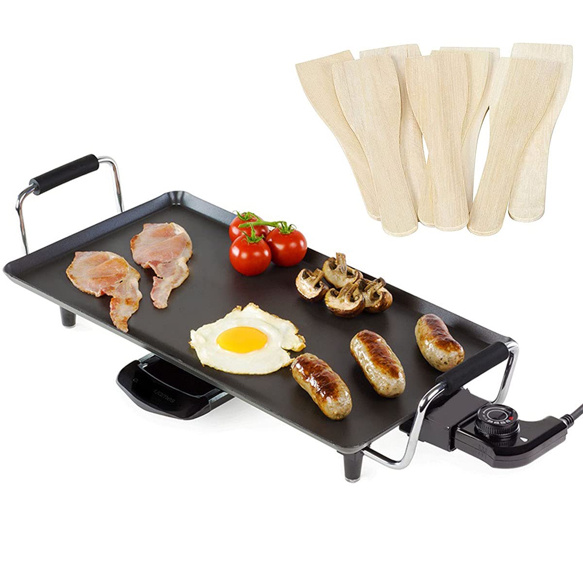 Buy Almineez Electric Teppanyaki Grill Griddle with 8 Wooden Spatulas