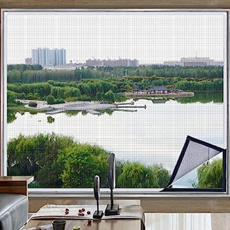 Image of Fiberglass 120 GSM Mosquito Net Pre Stitched with Fastener Loop Tape on All Four Borders, Window /Door DIY Bug Insect Mesh -Grey (Size- 2x2.5 ft / 24x30 in / 60x75 cm)
