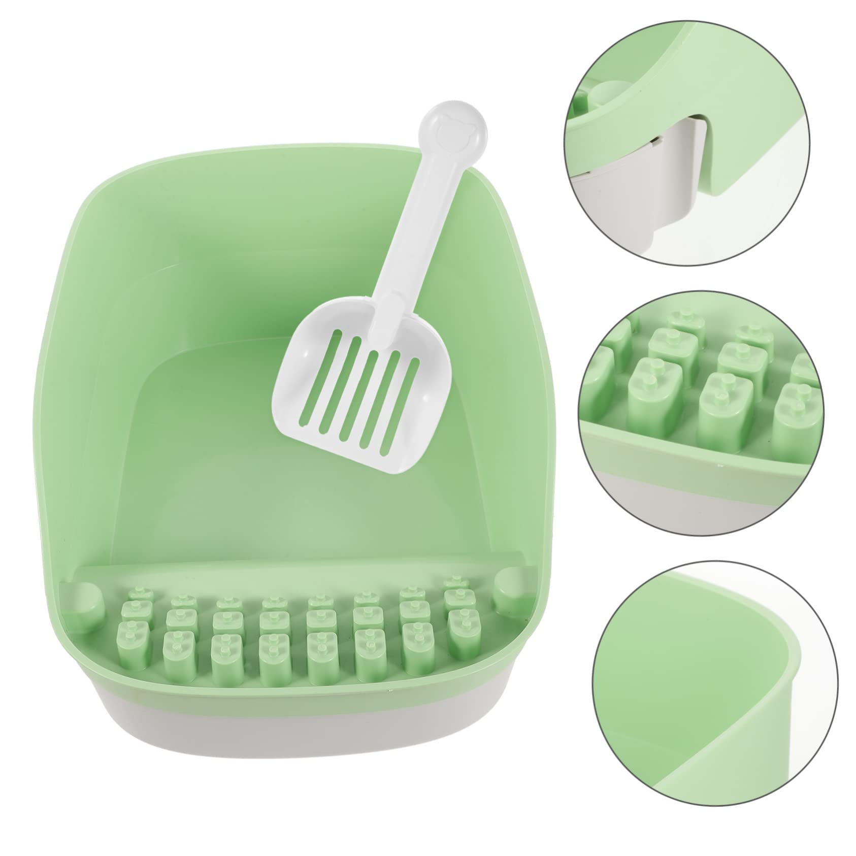 GANAZONO 1set Lettiera Per Gatti Con Design Aperto e Spazio Ampio Cat Toilet Box Per Gattini Resistente e Facile Da Pulire Avocado Per Abitazioni