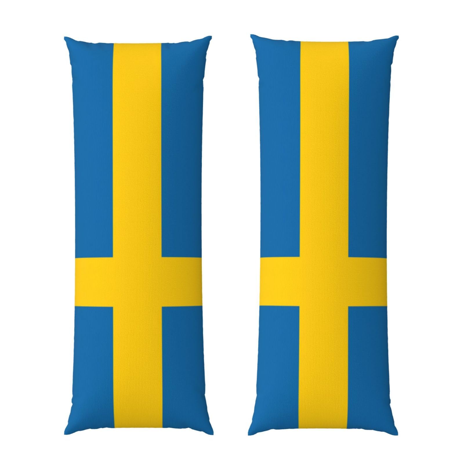Housse de coussin de corps imprimée drapeau suédois taie d'oreiller longue douce