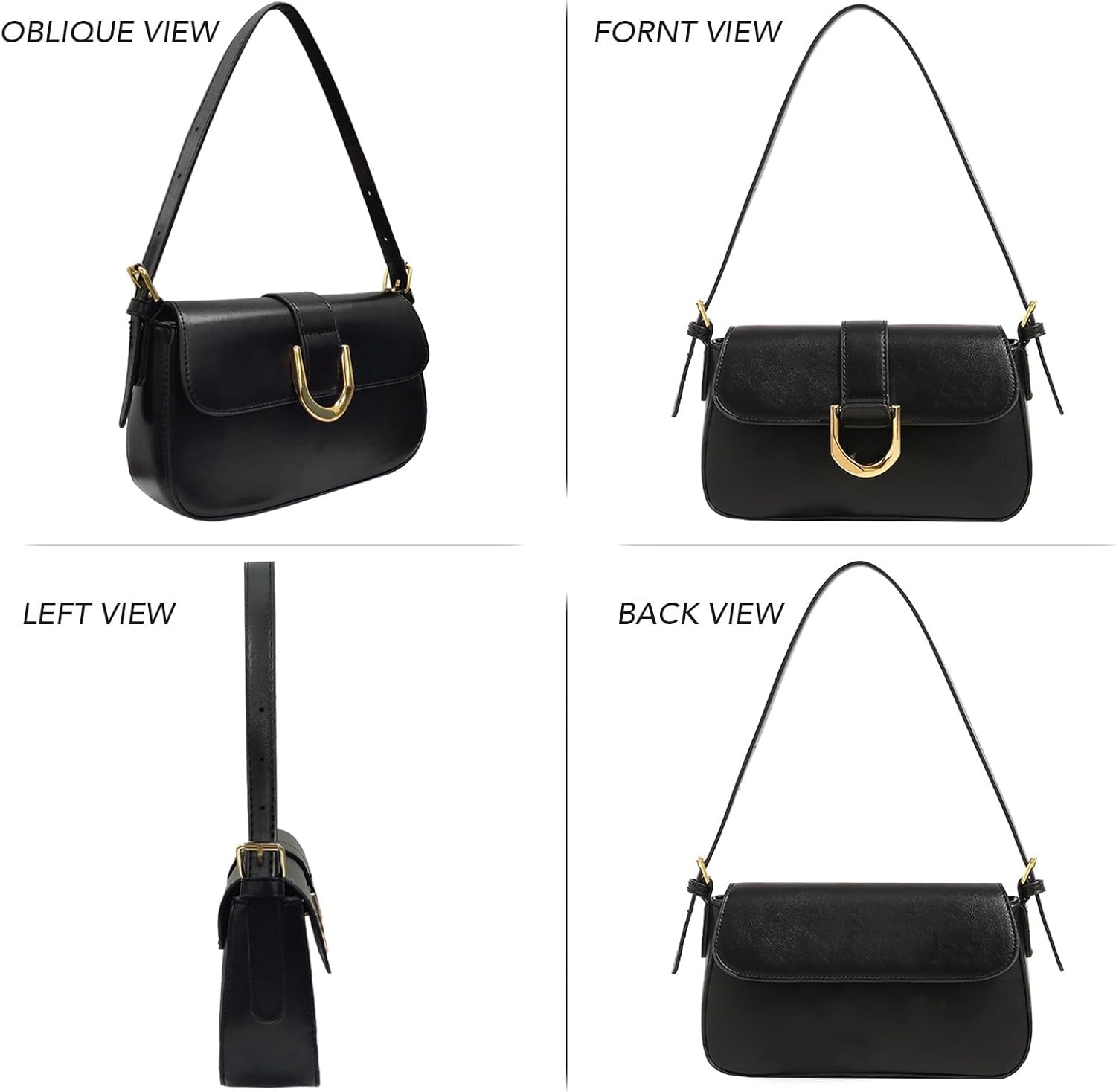 Shoulder Bag for Women, Small Purses Hobo Bags for Women, PU Leather Vintage Handbag with 2 Adjustable Shoulder Strap - Image 7