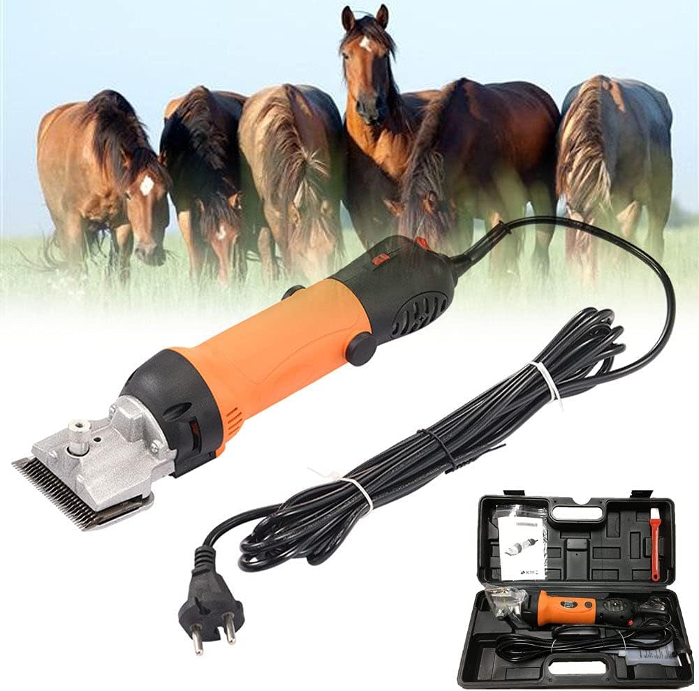 Horse Clippers Equine 690W Professional Electric Animal Grooming Kit 6 Speeds Heavy Duty Farm Livestock Haircut Trimmer for Horses Llamas Cattle Goats