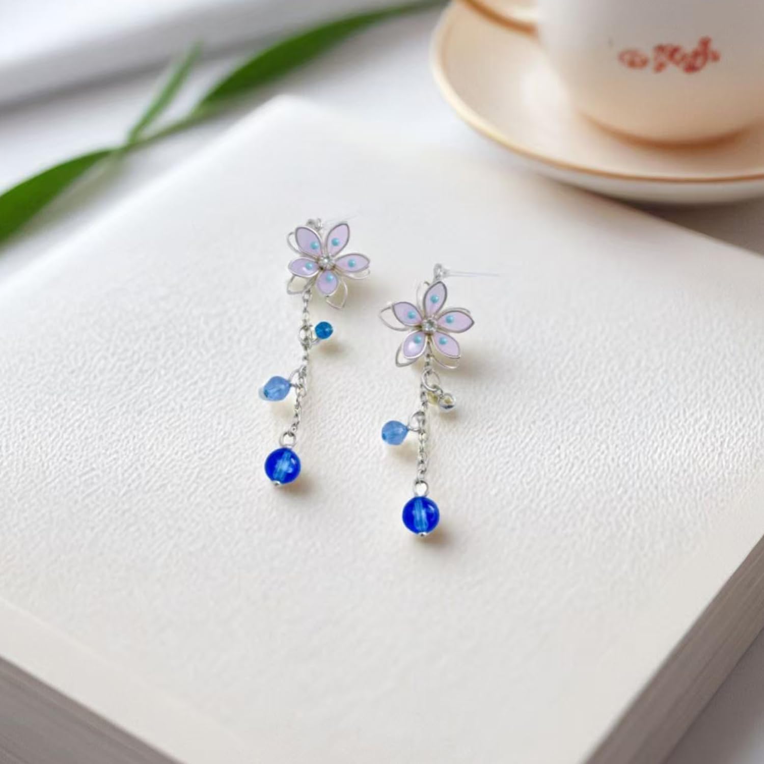 Handmade Boho Sparkly Crystal Flower Dangle Drop Earrings Unique Hollow Tassel Chain Flower Stud Earrings For Women - Image 6