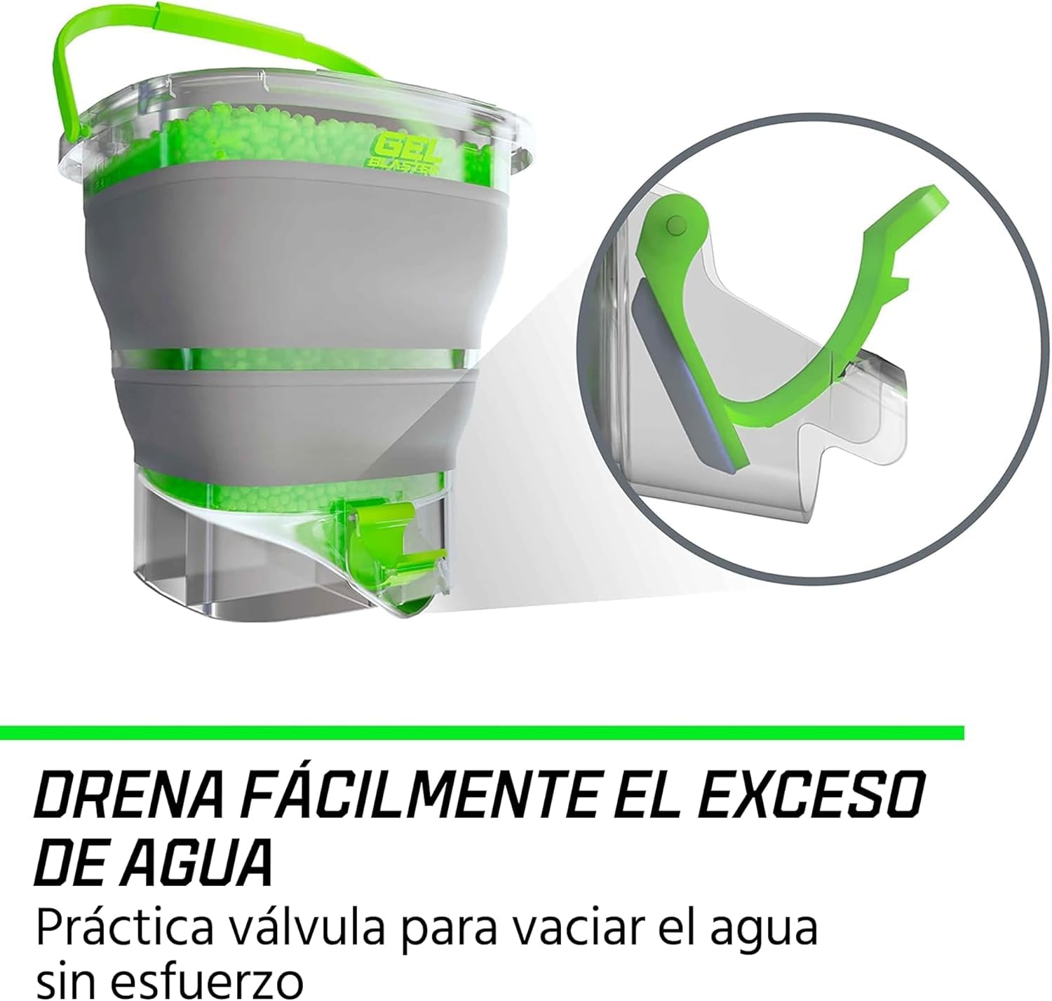 Gel Blaster Gellet Depot: contenedor de munición Plegable, Boquilla de Carga rápida y Filtro Integrado, hidrata y almacena más de 10 000 Gellets, Accesorio Gel Blaster. para Mayores de 14 años