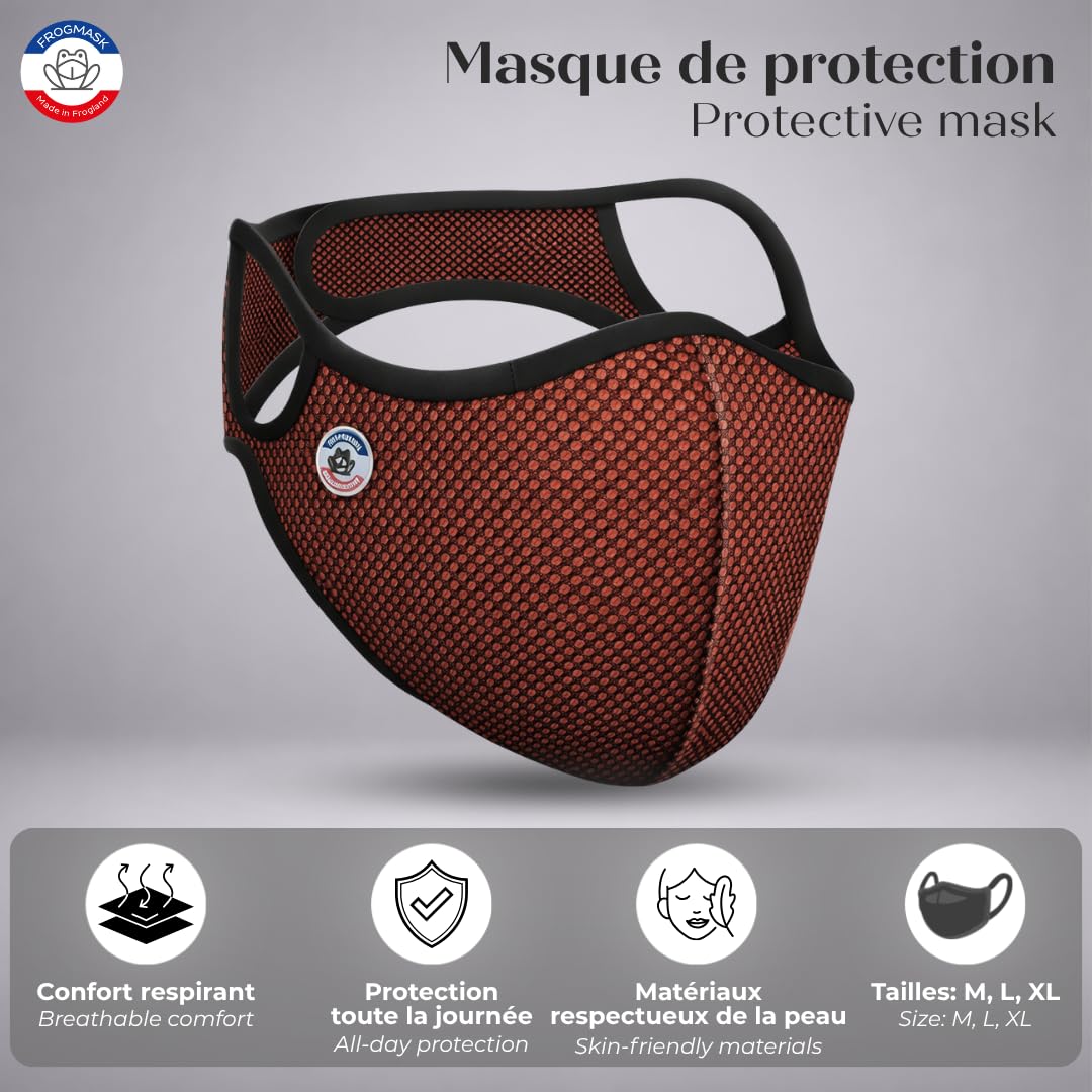 FROGMASK – Staubschutzmaske – Fahrrad – Motorrad – Unisex – waschbar – wiederverwendbar + 1 FFP2-Filter