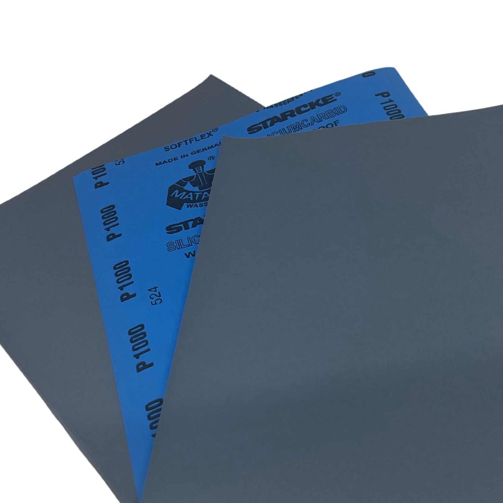 Starcke Matador Wet & Dry Sandpaper Sheets // Silicone Carbide Full Size 230x280mm Sanding Sheets // 80 Grit - 3000 Grit (50, 1000 Grit)