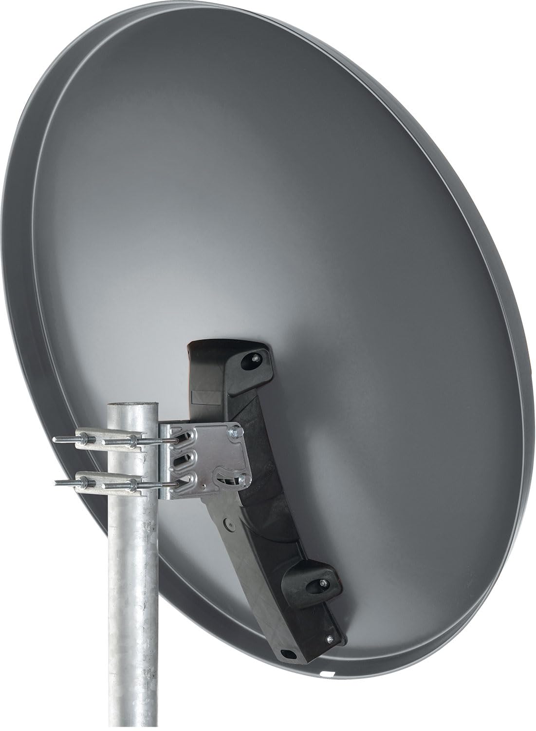 Schwaiger 714197 Digital Sat antena (75 x 85 cm) con LNB de brazo y Mash Projector, antracita, espejo de aluminio – para recibir DVB-S/S2 en Full HD, 3d y 4 K (Ultra HD)