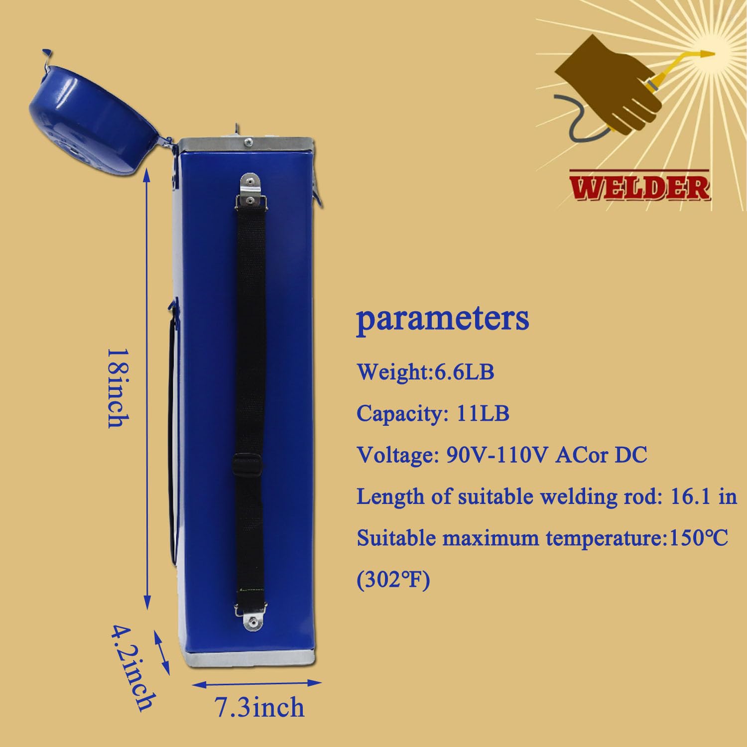PreAsion Portable 110V Electric Welding Rod Oven, 11LB Capacity Dry Stick 16.1IN Welding Electrode Oven Max Temperature 150?