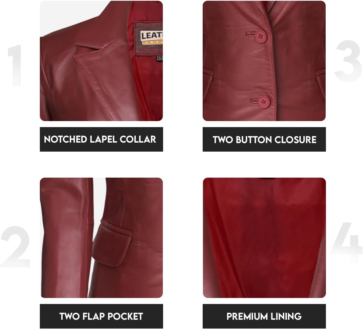 Everyday Leather Blazer Women Genuine Lambskin Leather Jacket Coat - Image 5