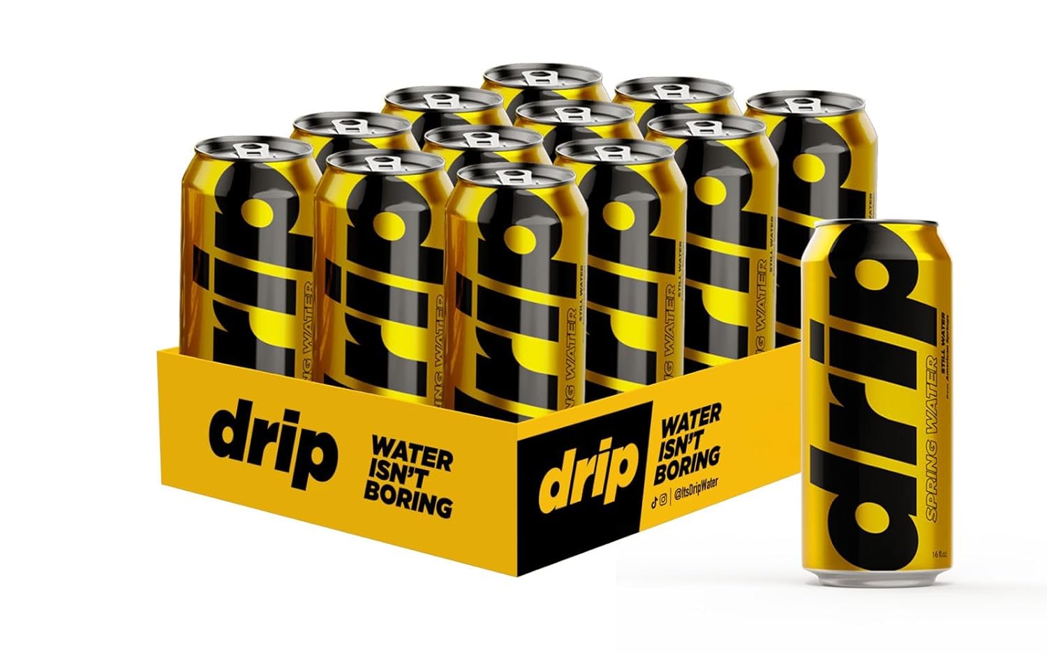 Drip Still Spring Water, 12 Pack (16oz), Canned Water from American Springs, Infinitely Recyclable Aluminium Cans