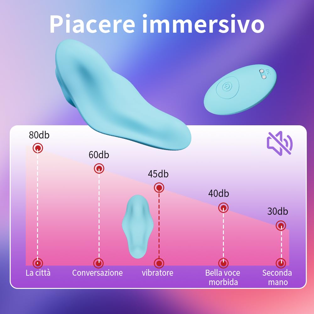 Vibratore Indossabile per Donna con Telecomando, 10 Modalità