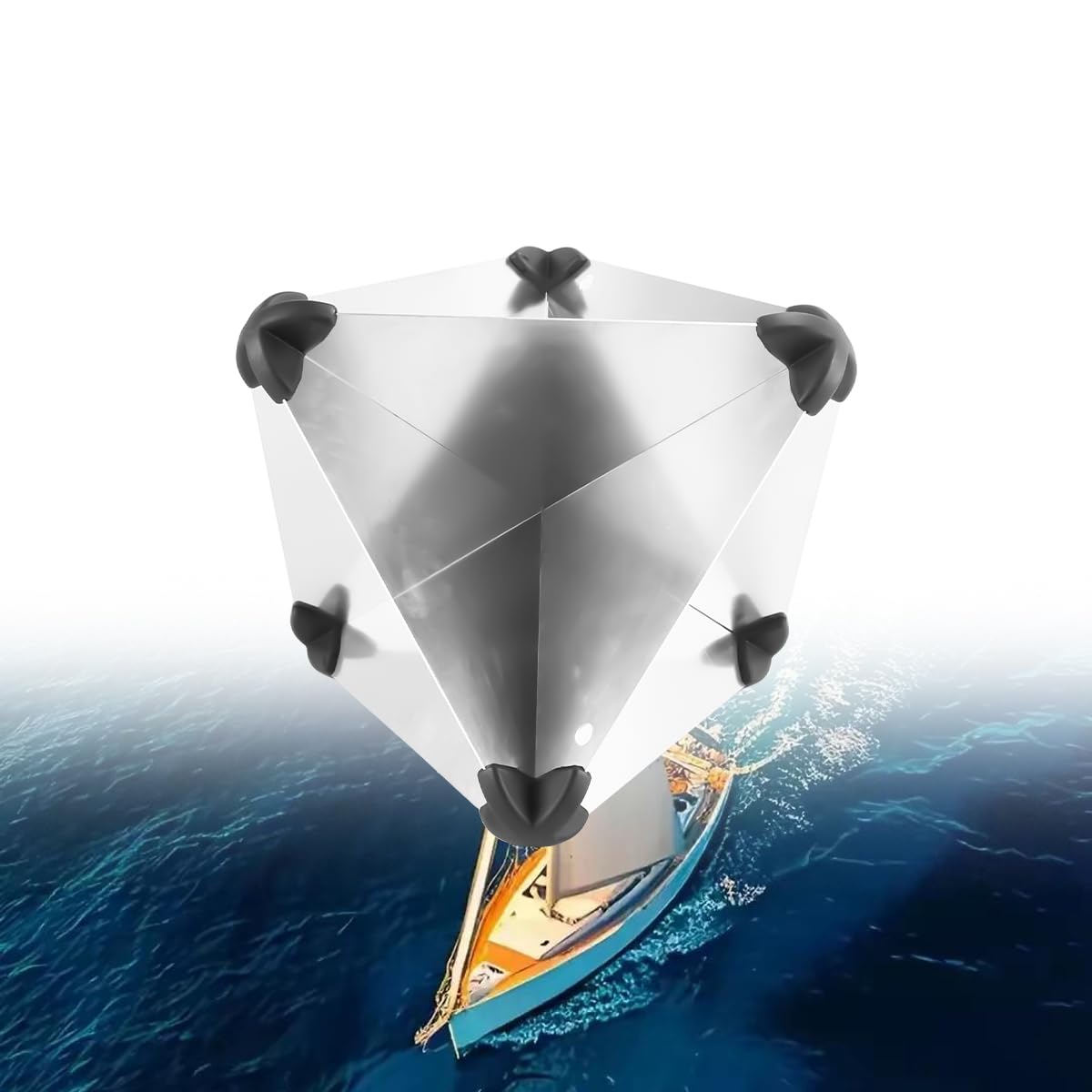 Marine Oktaeder-Radarreflektor 12x12 Zoll für Segelboote Motorboote Oktaeder-Radarreflektor aus Aluminium für verbesserte Sichtbarkeit
