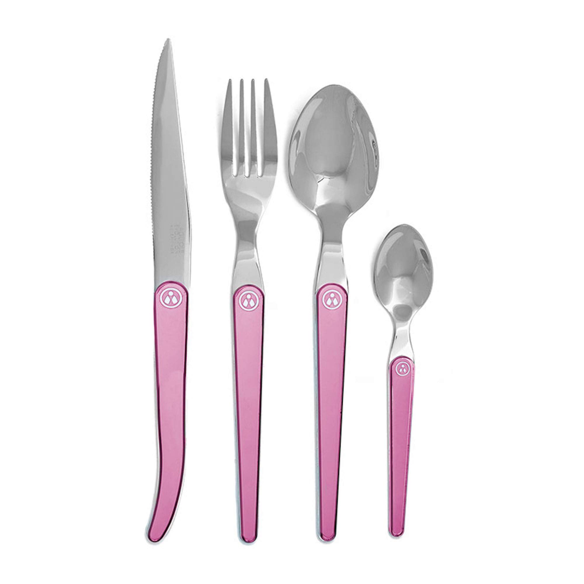 Ménagère 16 Pièces Collection Acidulé Rose Framboise - Couverts Élégants Et Colorés