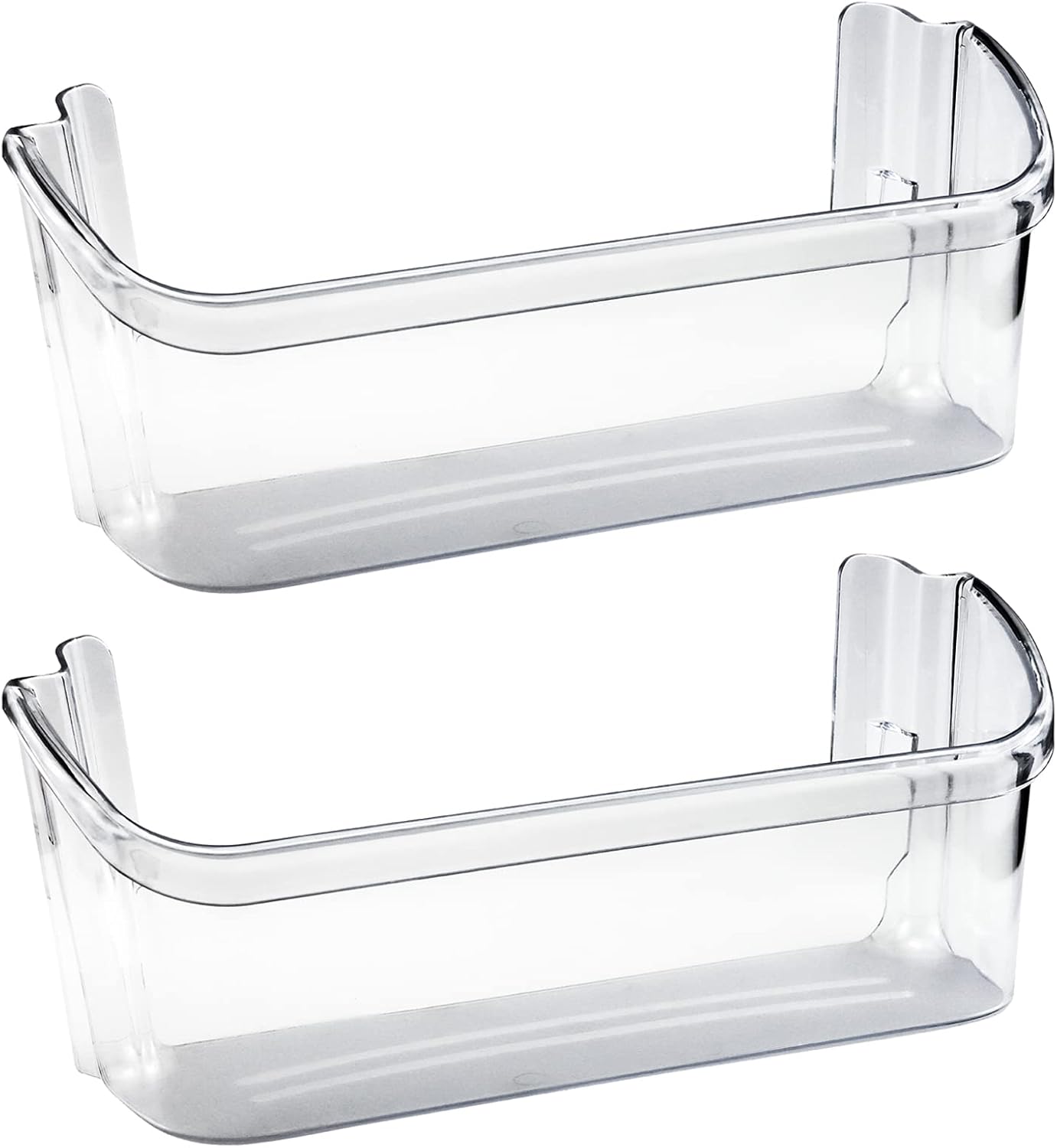 AMI PARTS 240363702 14.3in(L)×4.2in(W)×5.5in(H) Clear Refrigerator Door Bin Side Shelf for Frigi-daire, Ken-more Refrigerator - Replaces 240363704, 240363705, 240363708, AP2116106, PS430207 (2 Pack)