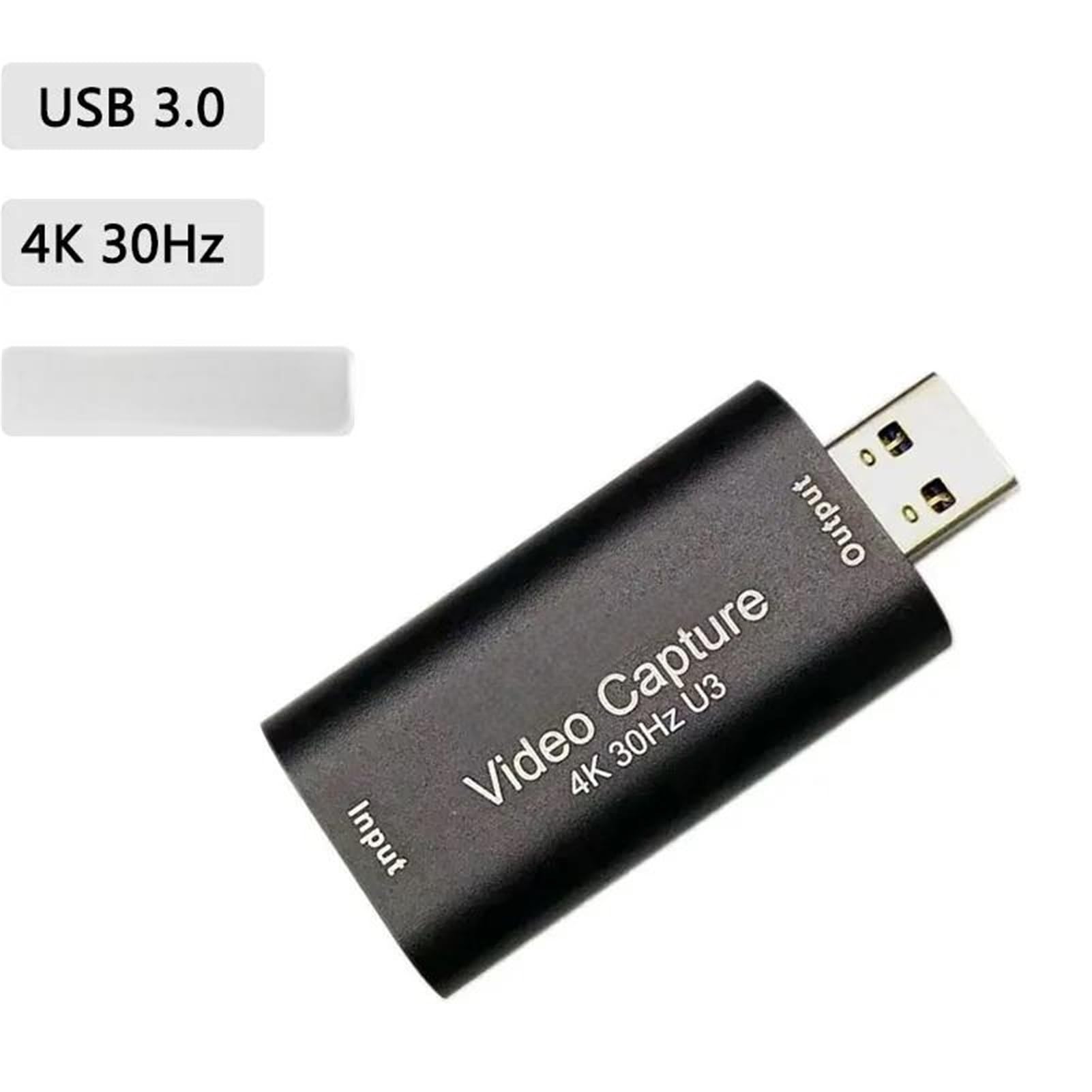 Scheda di acquisizione video 4K su USB 3.0 da pezzi, registrazione giochi 1080P 60fps for 5 laptop compatibili, streaming live PC(Curved style)