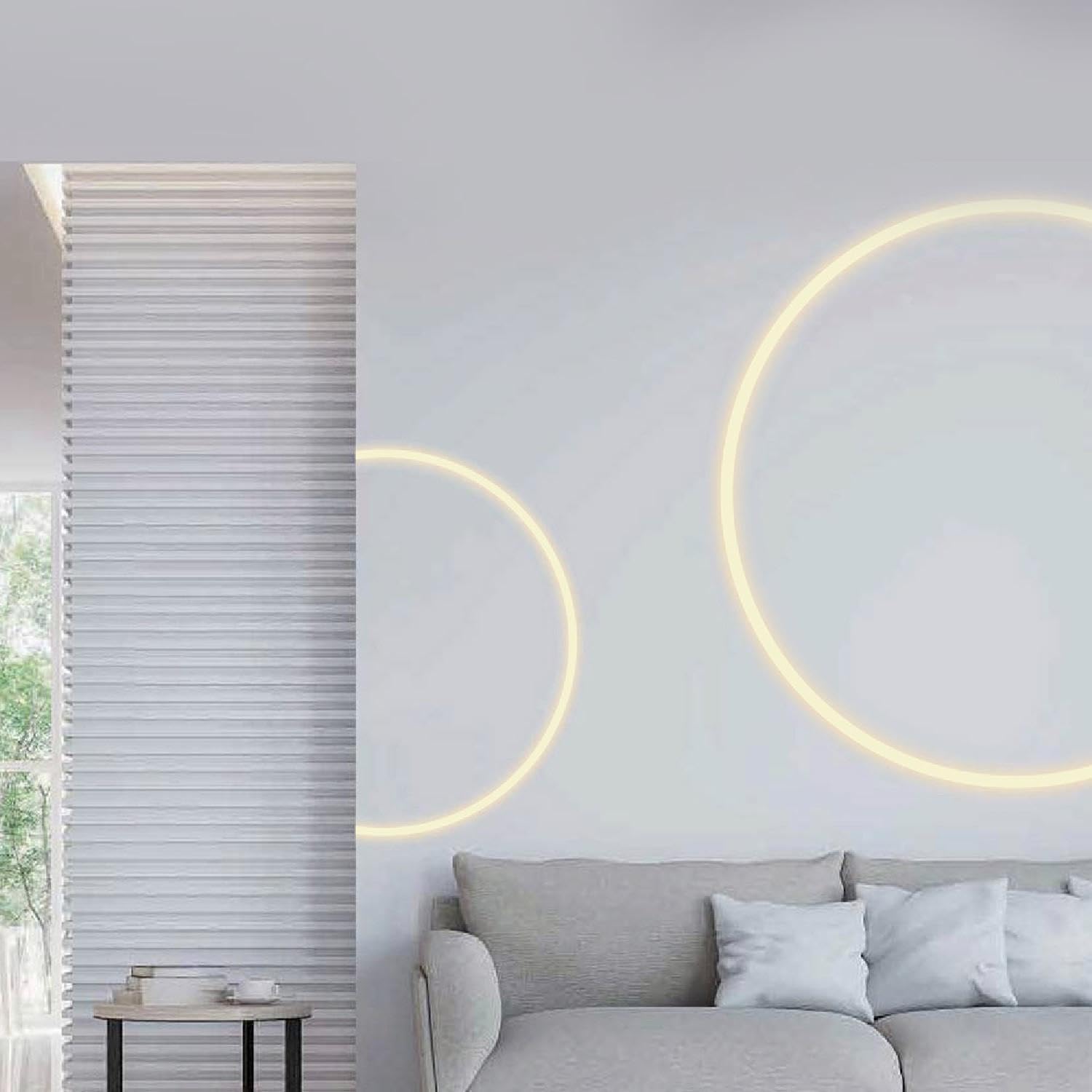 LEDKIA Perfil Neón SFLEX 24x18 Superficie Semicircular Curva Vertical para