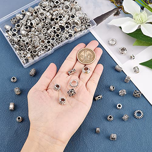NBEADS 180 Pcs 12 Styles Alloy Hair Beads, 2 Colors Tibetan Style European Butterfly Dreadlock Beads for Hair Braiding Hole: 3.5~7mm - Image 3