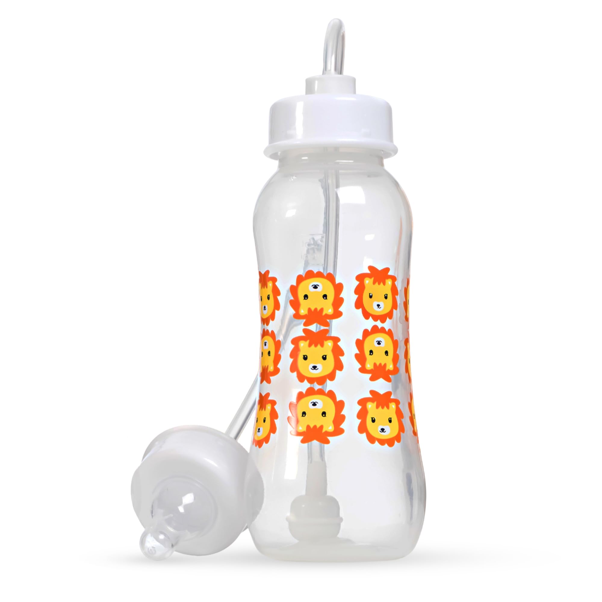 Hands-Free Baby Bottle - Anti-Colic Self Feeding Baby Bottle System 9 oz (1 Pack - Lion)