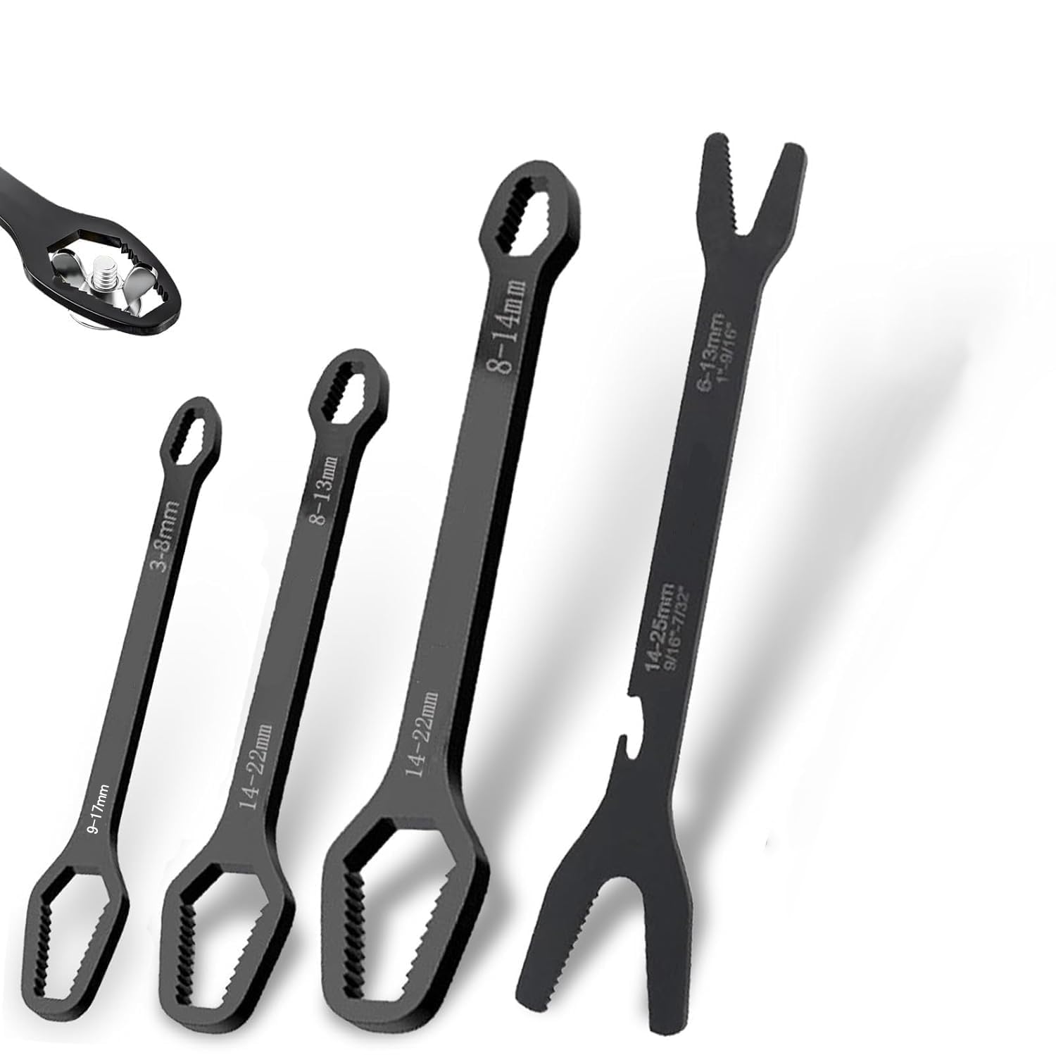 ラチェットレンチ コンビネーションレンチ 4本組 両用ヘッド スパナ レンチ スパナセット コンビネーションレンチ 自動車修理 車メンテナンス 組み立て DIY用