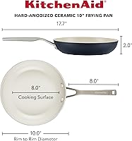 Vista 2 de KitchenAid Sartén/sartén antiadherente de cerámica anodizada dura, 10 pulgadas - negro mate