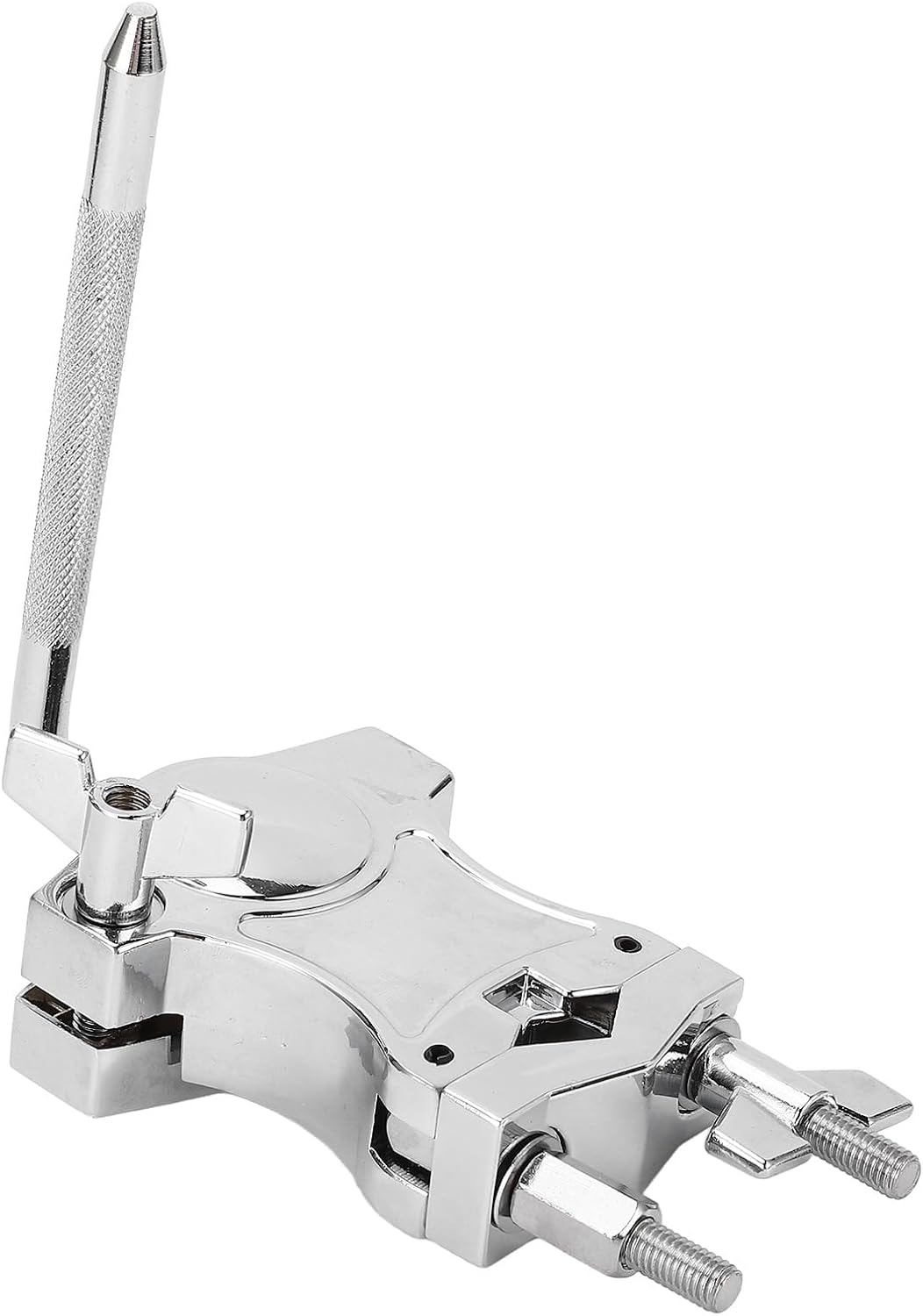 Adjustable Stainless Steel Drum Clamp, Cowbells Mounting Bracket for Drum Set Shaped Rod Clamp with Quick Release Adapter