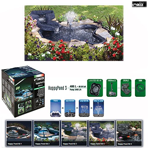 Preisvergleich Produktbild Sicce Teich Komplett Set Happy pond 3, Schwarz, 400 L