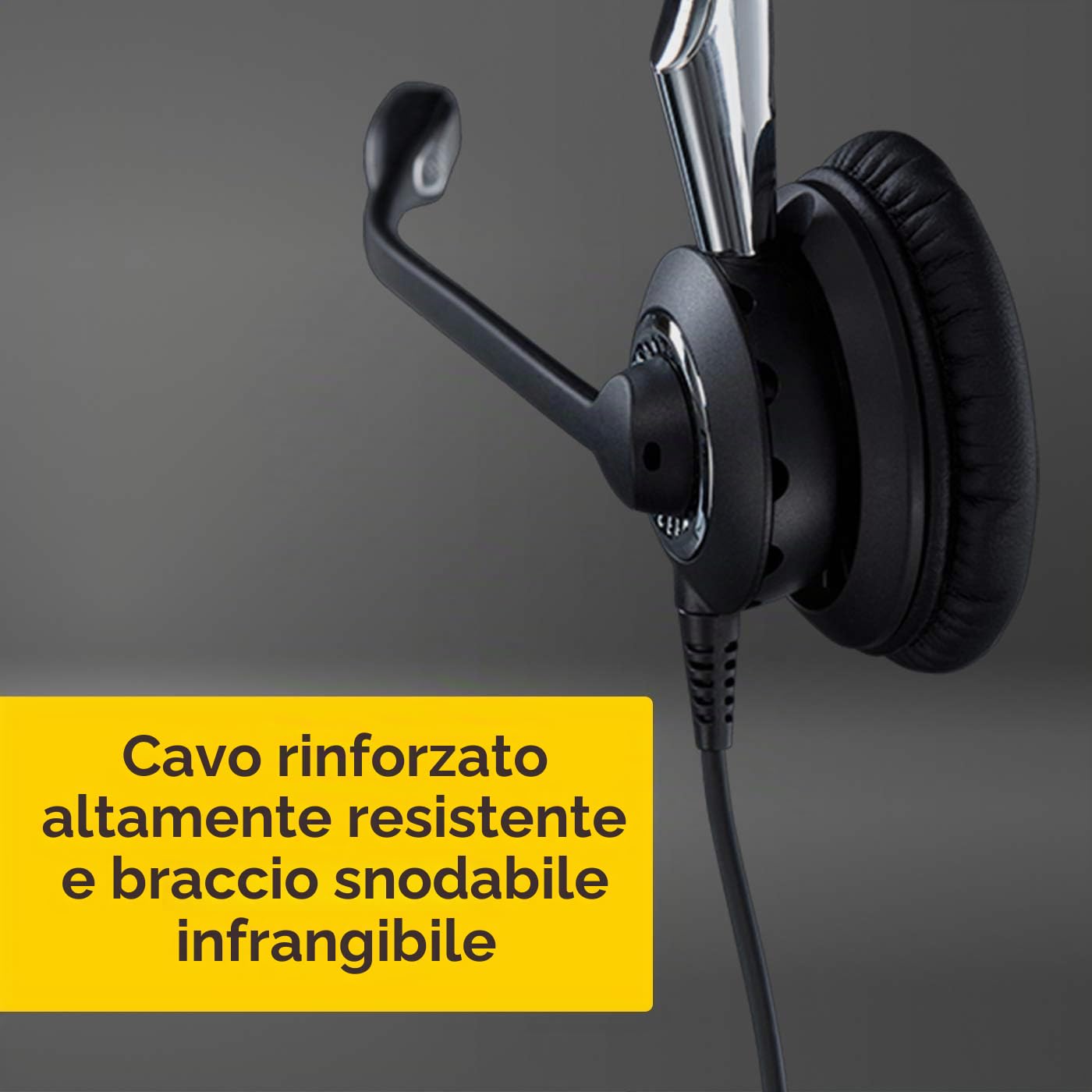 Jabra Biz 2400 II Quick Disconnect Cuffie Mono On-Ear, Cuffie leggere con Ultra Cancellazione del Rumore e cavo, HD Voice e Cuscinetti Morbidi, Per Telefoni Fissi