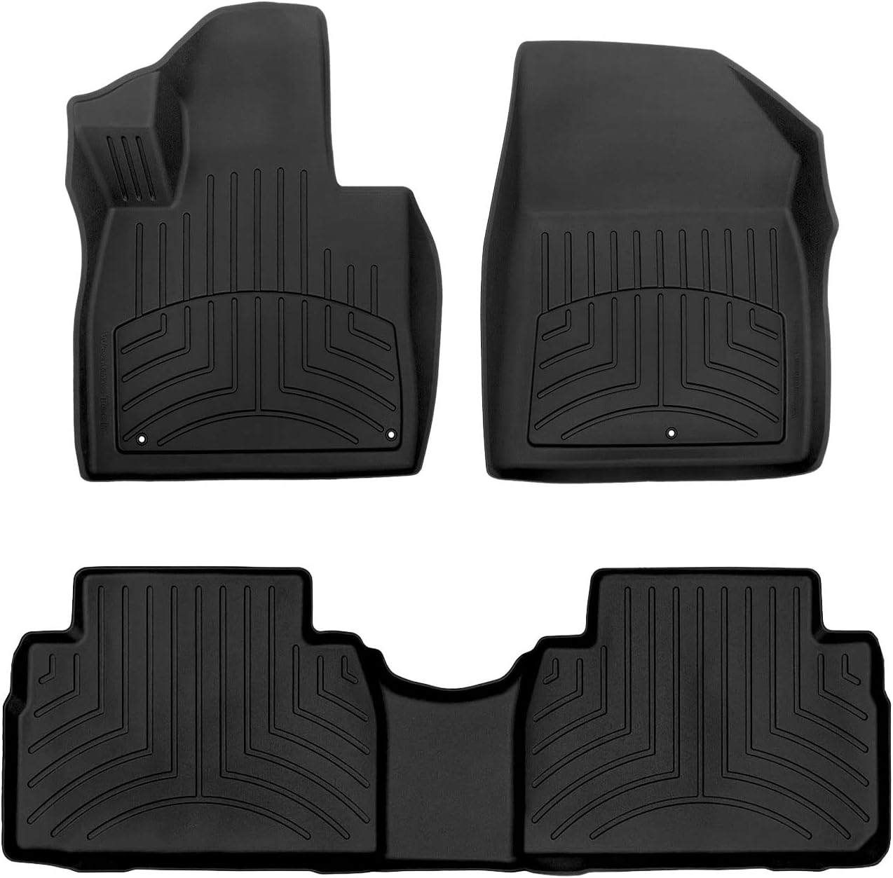 WeatherTech FloorLiner HP Custom Fit Floor Mats for Hyundai Santa Fe 1st & 2nd Row (441485-1-2IM), Black