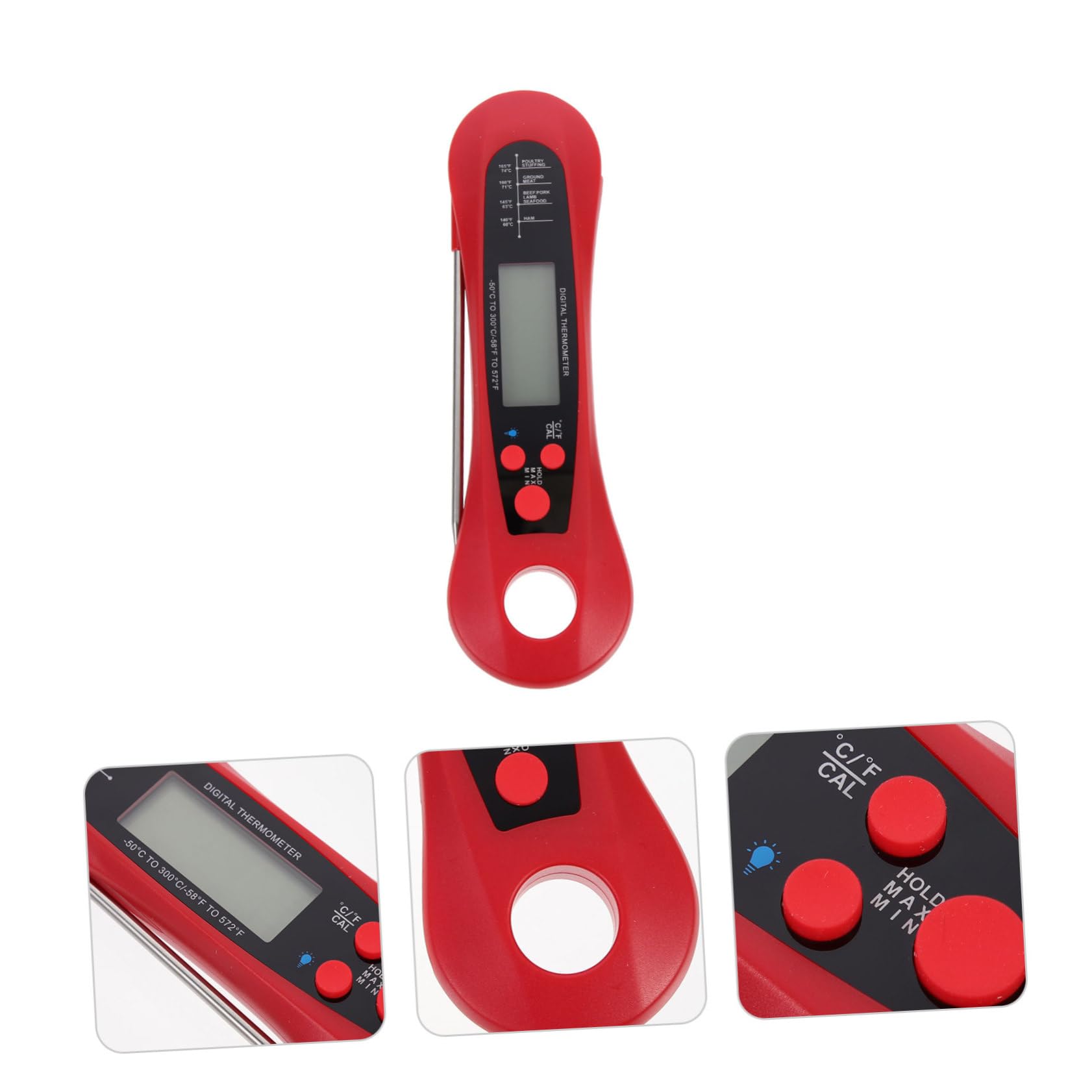 Amosfun 3St Grillthermometer kitchen thermometer küche fleisch Accurate Fleisch Küchen Küchenwaren Abs rot