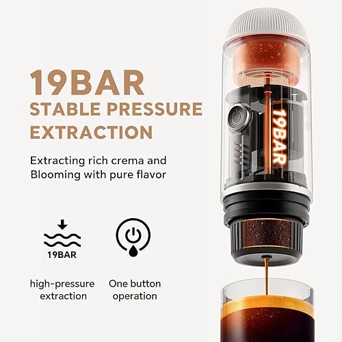 Miniatura 2 de BENFUCHEN Cafetera eléctrica portátil de café expreso, cafetera de viaje para camping, cafetera de auto con calentamiento automático con USB-C, con