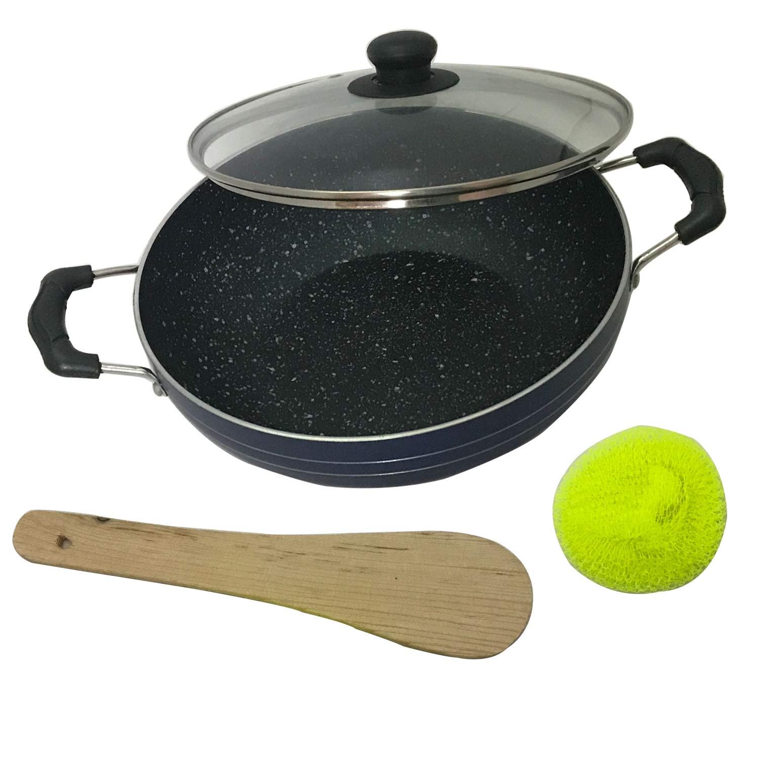 SHRIYA Kadai - Nonstick Frying Pan with Glass Lid -1