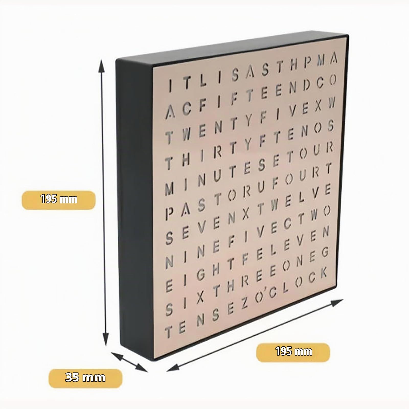 Reloj De Palabras LED, Reloj De Pared Electrónico Con Acento, Brillo Ajustable, Compatible Con Avance Y Retroceso Hora, Función Recordatorio 5minutos Antes Hora, Experiencia Visual Personalizada