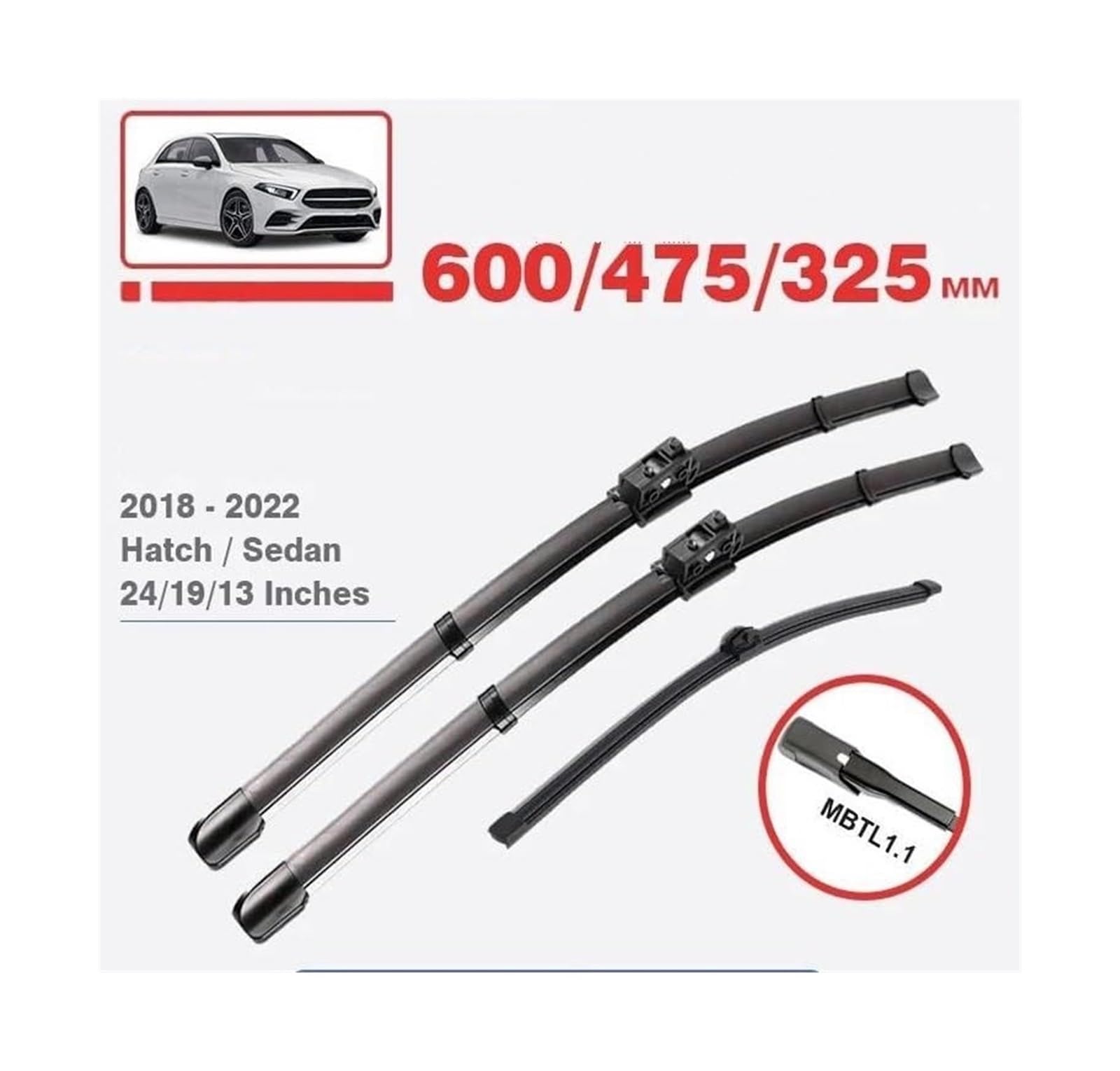 Auto Limpiaparabrisas Juego Para Benz Clase A W177 2018 2019 2020 2021 2022 A180 A200 A220 A250 A35 180 Escobillas Limpiaparabrisas Para Coche(LHD Front Rear)