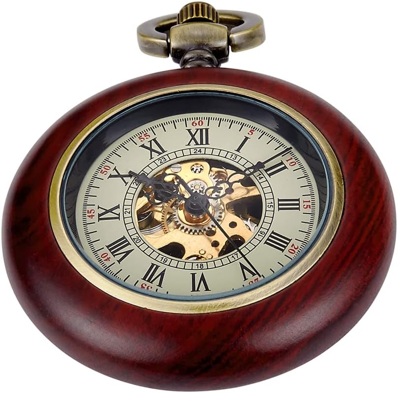 Mechanical Pocket Watch,Fashion Pendant Retro Hollow Unisex Automatic Mechanical Pocket Watch Gift…