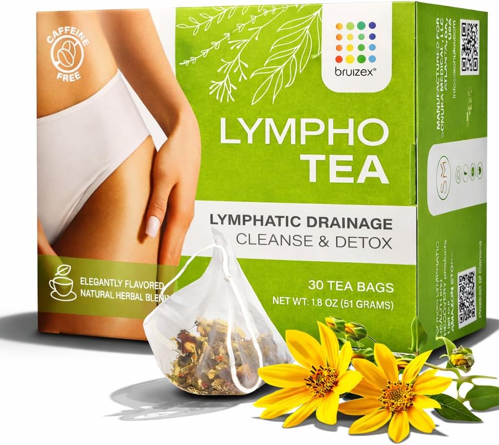 Lymphatic Natural Herbal Tea, Lymphatic Drainage, Ginger Blend for Lymphatic System Health, Post Surgery Recovery Liposuction, BBL, Tummy Tuck, Lipedema & Lymphedema, 30-Pack