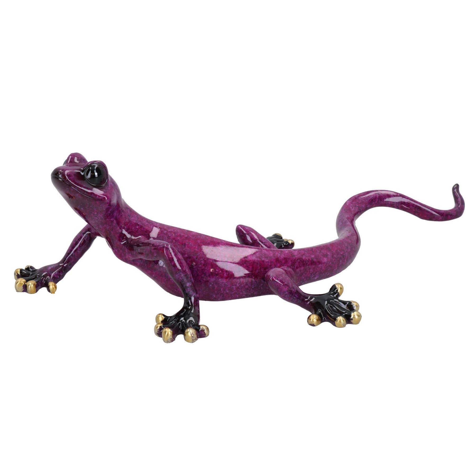 AB Tools Purple Speckled Gecko Lizard Resin Wall Shed Sculpture Decor Statue Medium