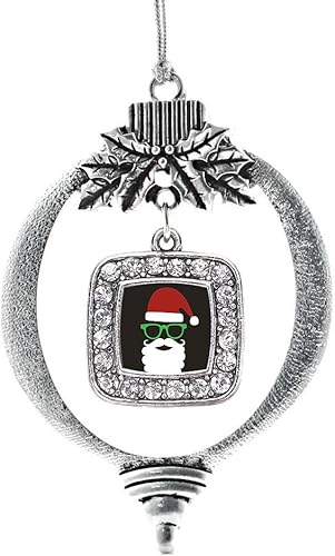 Miniatura 203 de Inspired Silver - My Vintage Initials - Adorno con dije de letra J - Adornos navideños cuadrados de plata con joyas de circonita cúbica