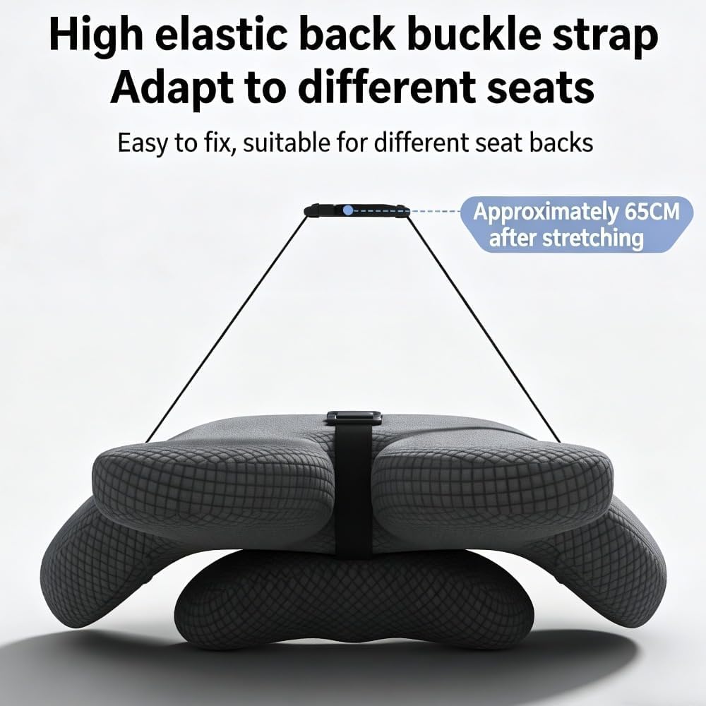 Juego de cojín de espuma viscoelástica y almohada de apoyo lumbar para silla de oficina, coche, juegos y silla de ruedas, alivio del coxis y alivio del dolor de espalda