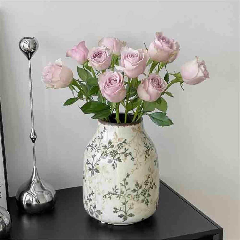 Jarrón Decorativo Pequeño jarrón de cerámica Retro, Adorno Floral hidropónico for Sala Estar, Varios tamaños Disponibles para Decorar el hogar(Grande)