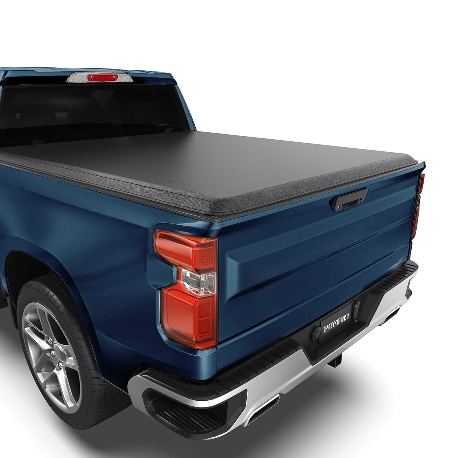 Perfit Liner Soft Roll Up Truck Bed Tonneau Cover Compatible with 2007-2019 Chevy Silverado/GMC Sierra with Side Rail Fleetside 5'8" Bed Black