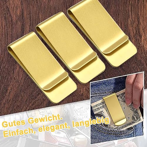 Herren Geldklammern Für Geldscheine, 3 Stück Geldspange, Edelstahl Geldscheinklammer, Metall Geldclip, Metall Für Bargeld Rechnungen Karten Dokumente Banknote Geldscheine Visitenkarte Kreditkarte Gold
