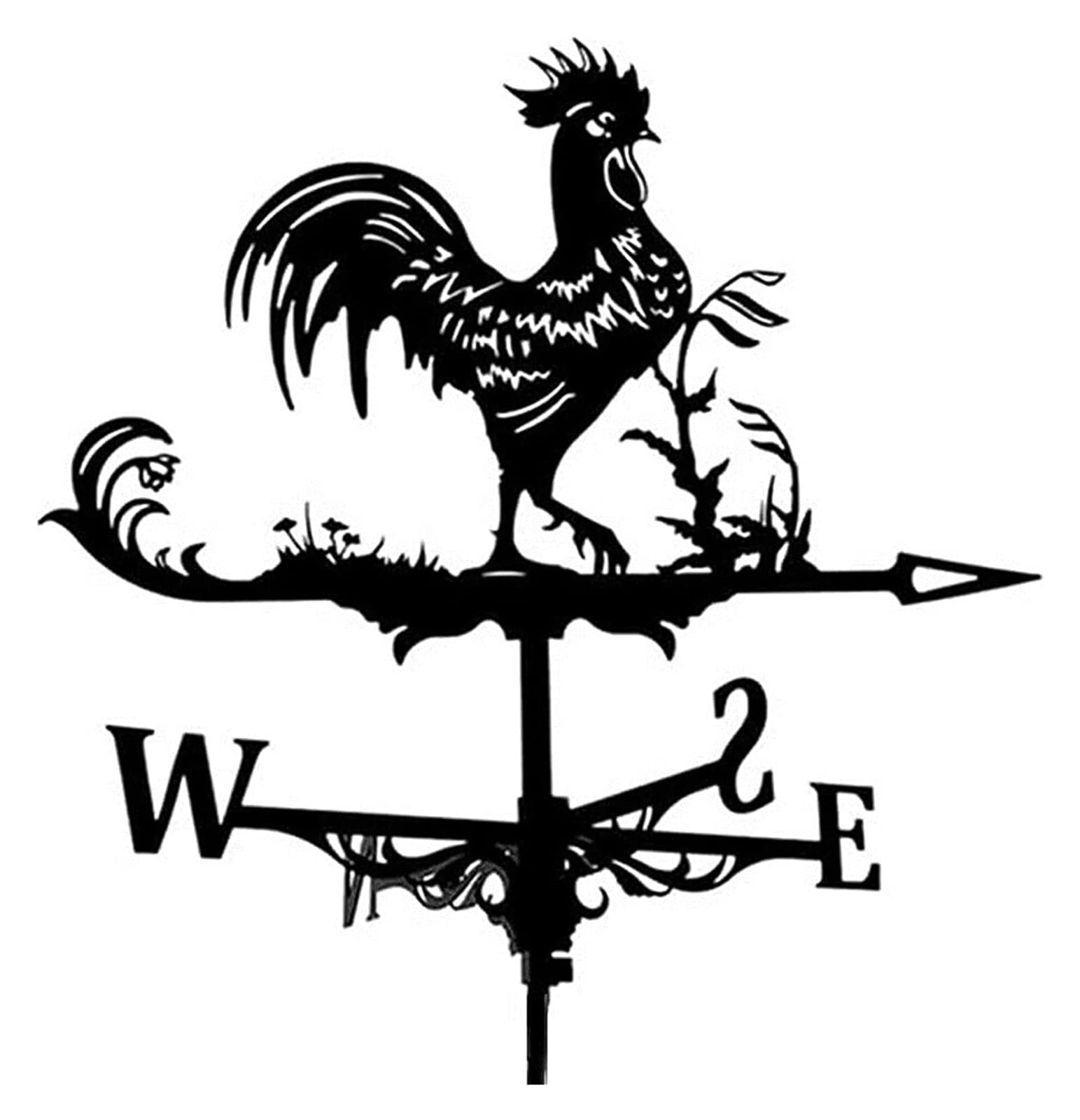 WIQUYBML Weather Vane Stainless Steel Wind Direction Indicator Decorative Weathervane Garden Mount Yard Decoration Farm Vanes/a/30 * 50Cm