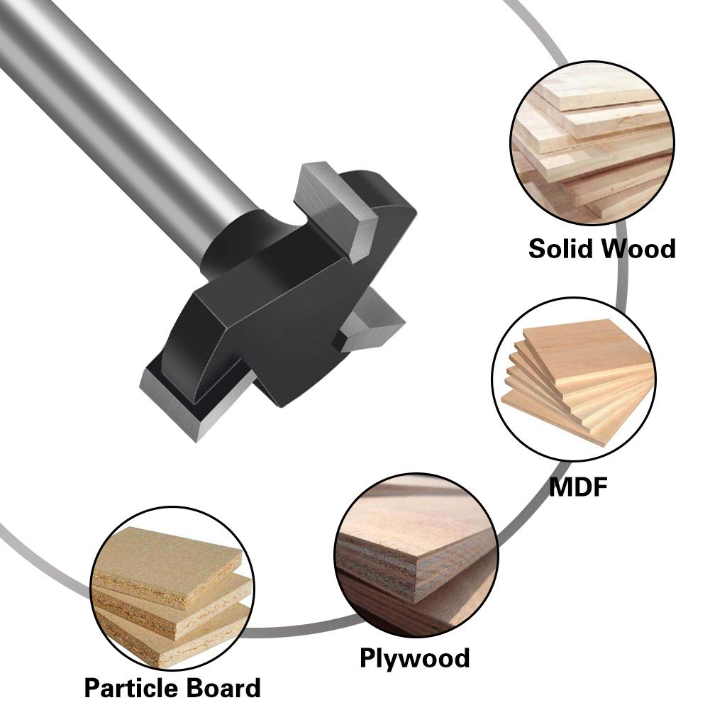 Baorder Punta per fresa CNC, in metallo duro, per la lavorazione del legno, 6 mm