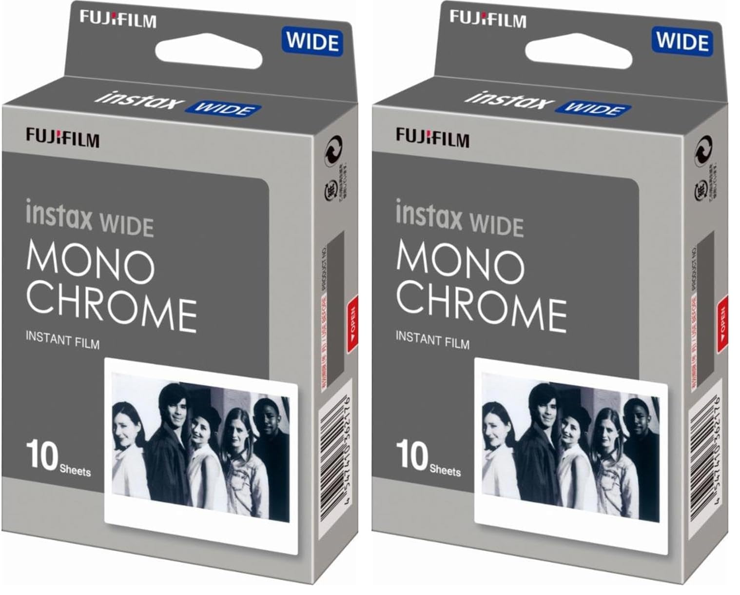 instax Wide Film, Monochrome (1x10 Aufnahmen), 1er (Packung mit 2)